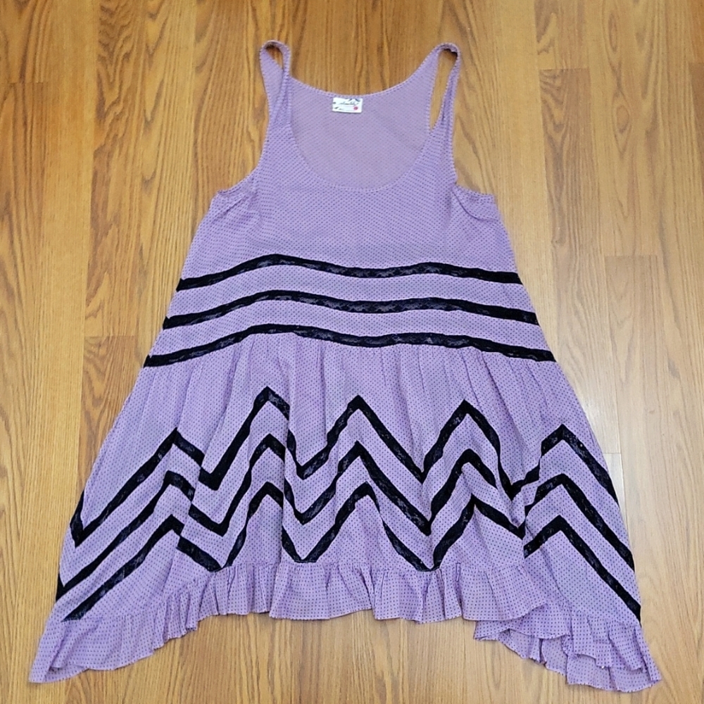 Free People Purple and Black Chemise